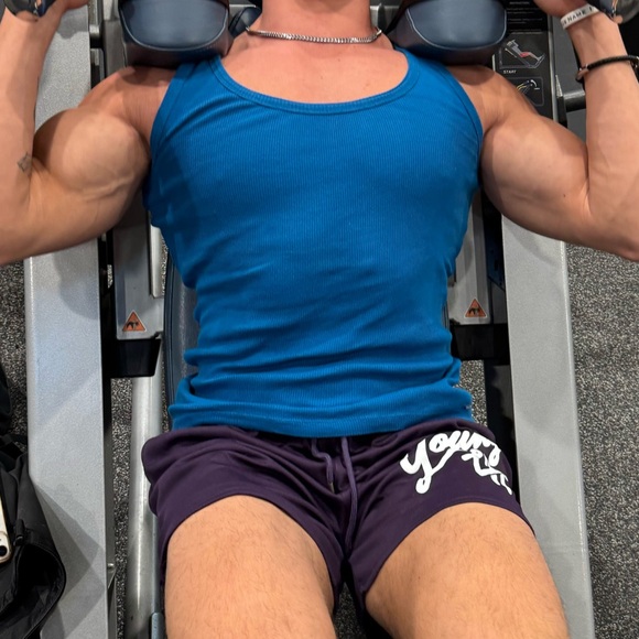 CALVIN KLEIN MEN TEAL BLUE TANK TOP VEST SHIRT COWBOY STEEL RIBBED COTTON ACTIVE - Picture 4 of 16